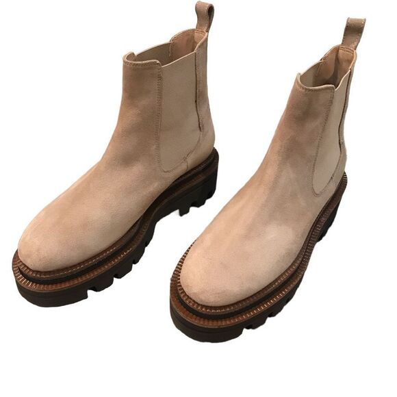 New DIVA TRUE Tan Suede Ankle Boots Size 37 European/size 7.5 American - Picture 2 of 5